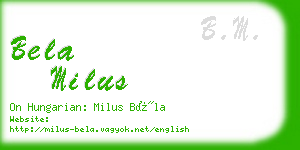 bela milus business card